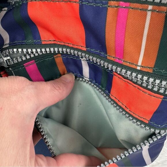 Kipling Alvar Rainbow Striped Nylon Crossbody Purse - Picture 9 of 12